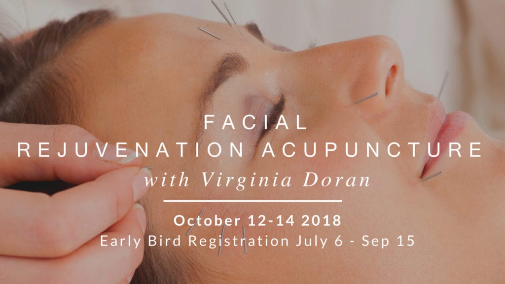 an advertisement for facial rejuvenation acupuncture with virginia doran