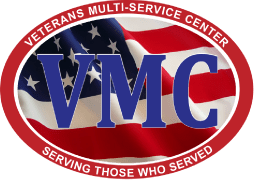a logo for veterans multi-service center serving those who served
